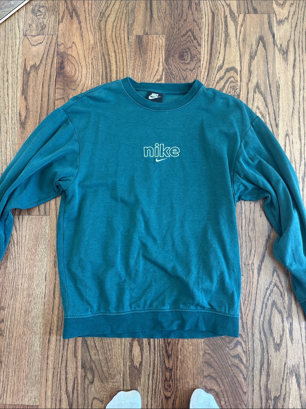 Nike Teal Crew Sweatshirt with Center Logo